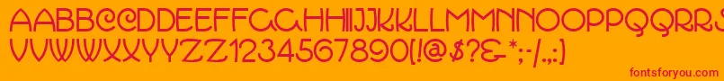 フォントMarchmadnessnf – オレンジの背景に赤い文字