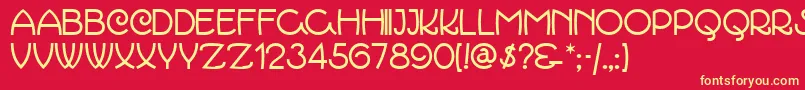 Marchmadnessnf Font – Yellow Fonts on Red Background