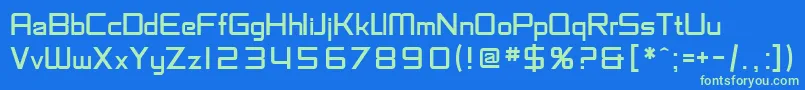 SfChaerilidae Font – Green Fonts on Blue Background