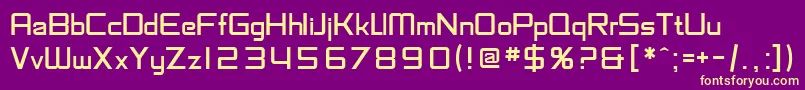 SfChaerilidae-Schriftart – Gelbe Schriften auf violettem Hintergrund
