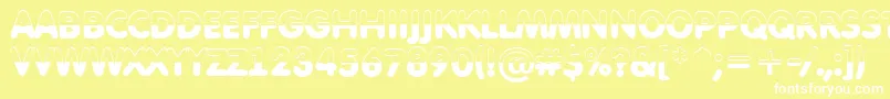 Czcionka AFuturaroundtitulbwBold – białe czcionki na żółtym tle