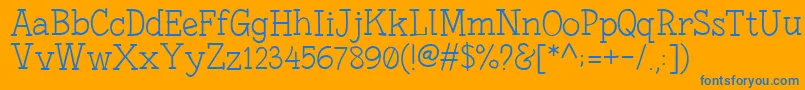 FonesiaLight Font – Blue Fonts on Orange Background
