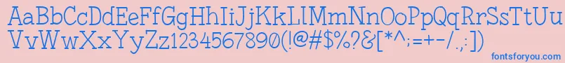 FonesiaLight Font – Blue Fonts on Pink Background