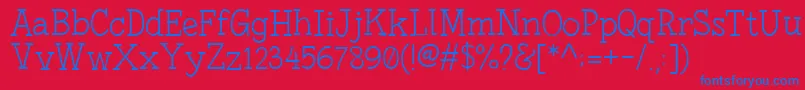 FonesiaLight Font – Blue Fonts on Red Background