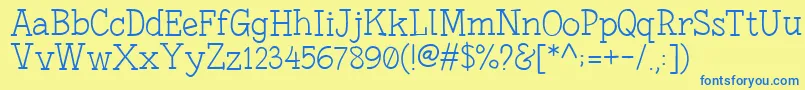 FonesiaLight Font – Blue Fonts on Yellow Background