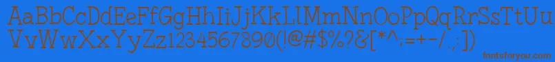 FonesiaLight Font – Brown Fonts on Blue Background