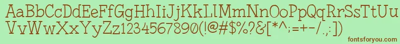 FonesiaLight Font – Brown Fonts on Green Background