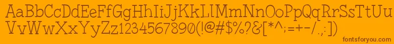 FonesiaLight Font – Brown Fonts on Orange Background