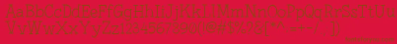 En savoir plus sur la police FonesiaLight Police FonesiaLight – polices brunes sur fond rouge