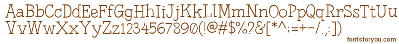 FonesiaLight-fontti – ruskeat fontit valkoisella taustalla