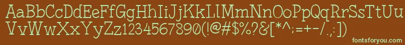 FonesiaLight Font – Green Fonts on Brown Background