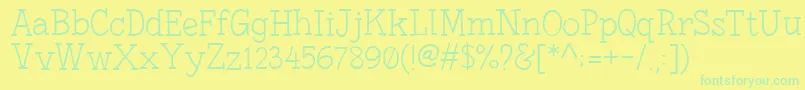 FonesiaLight Font – Green Fonts on Yellow Background
