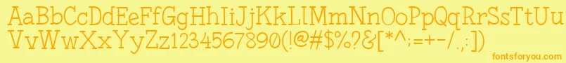 FonesiaLight Font – Orange Fonts on Yellow Background
