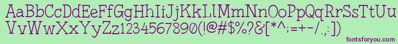 FonesiaLight Font – Purple Fonts on Green Background
