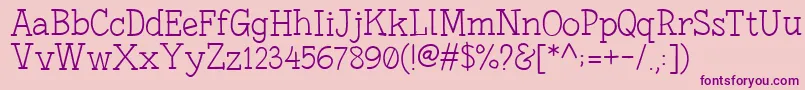 FonesiaLight Font – Purple Fonts on Pink Background