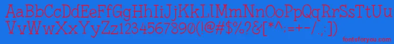 FonesiaLight Font – Red Fonts on Blue Background