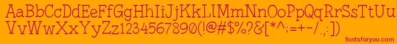 FonesiaLight Font – Red Fonts on Orange Background
