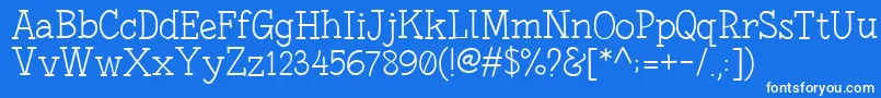 FonesiaLight Font – White Fonts on Blue Background