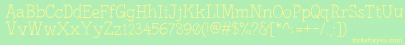 FonesiaLight Font – Yellow Fonts on Green Background