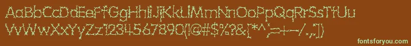 Шрифт GrotesqueBrk – зелёные шрифты на коричневом фоне