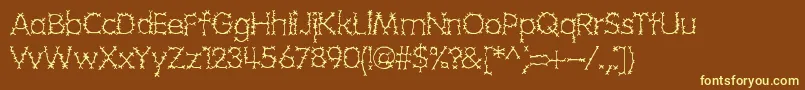 GrotesqueBrk-fontti – keltaiset fontit ruskealla taustalla