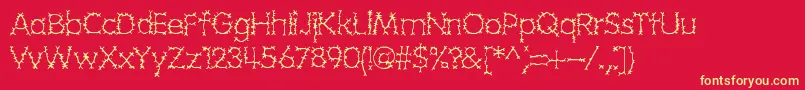 GrotesqueBrk Font – Yellow Fonts on Red Background