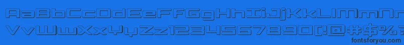 Phoenicialowercase3D Font – Black Fonts on Blue Background