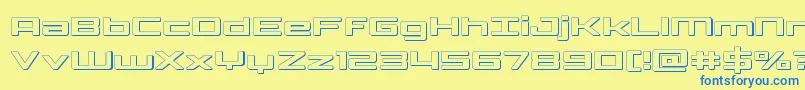 Phoenicialowercase3D Font – Blue Fonts on Yellow Background
