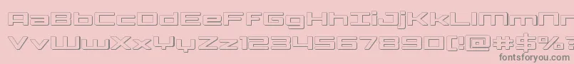 Phoenicialowercase3D-Schriftart – Graue Schriften auf rosa Hintergrund