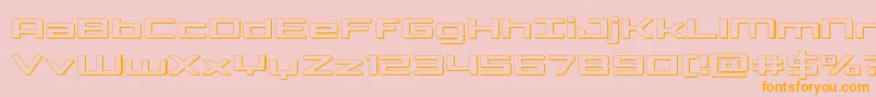 Phoenicialowercase3D-Schriftart – Orangefarbene Schriften auf rosa Hintergrund