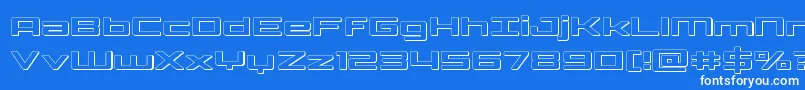 Phoenicialowercase3D Font – White Fonts on Blue Background