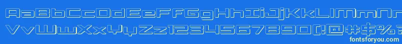 Phoenicialowercase3D Font – Yellow Fonts on Blue Background