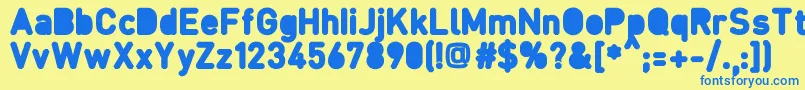 Fcraftbd Font – Blue Fonts on Yellow Background