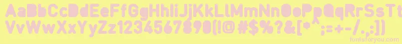 Fcraftbd Font – Pink Fonts on Yellow Background