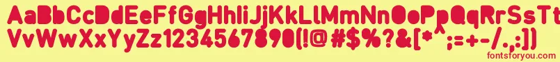 Fcraftbd Font – Red Fonts on Yellow Background