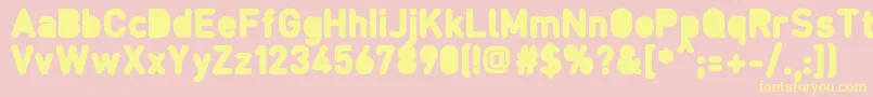 Fcraftbd Font – Yellow Fonts on Pink Background