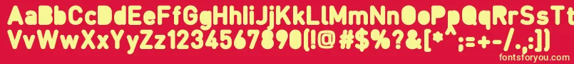 Fcraftbd Font – Yellow Fonts on Red Background