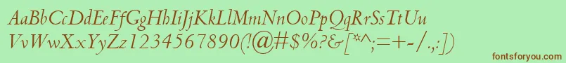 CentaurMtItalic Font – Brown Fonts on Green Background