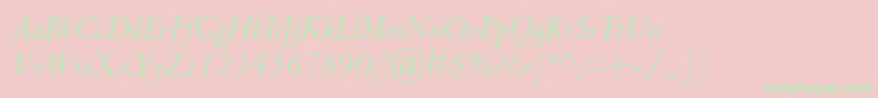 CentaurMtItalic-Schriftart – Grüne Schriften auf rosa Hintergrund