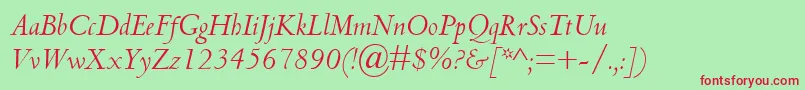 CentaurMtItalic Font – Red Fonts on Green Background