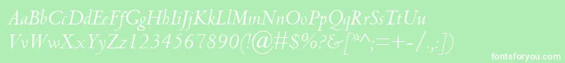 CentaurMtItalic Font – White Fonts on Green Background