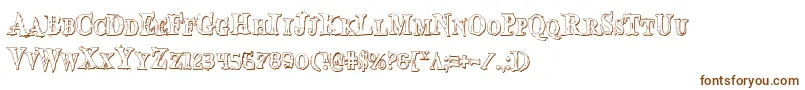 Шрифт BloodCrowShadowCondensed – коричневые шрифты на белом фоне