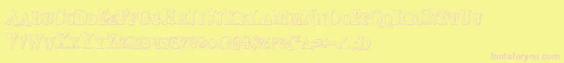 BloodCrowShadowCondensed-fontti – vaaleanpunaiset fontit keltaisella taustalla