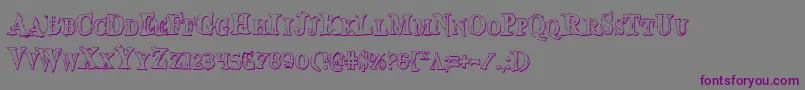 BloodCrowShadowCondensed-fontti – violetit fontit harmaalla taustalla