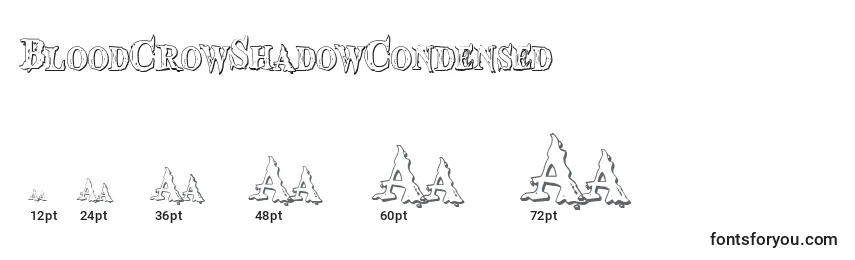 BloodCrowShadowCondensed Font Sizes