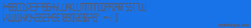フォントEscapeArtistCondensed – 茶色の文字が青い背景にあります。