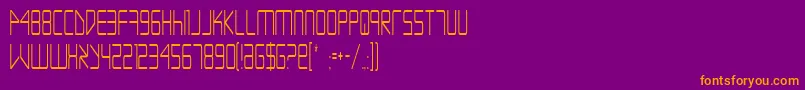 EscapeArtistCondensed-Schriftart – Orangefarbene Schriften auf violettem Hintergrund