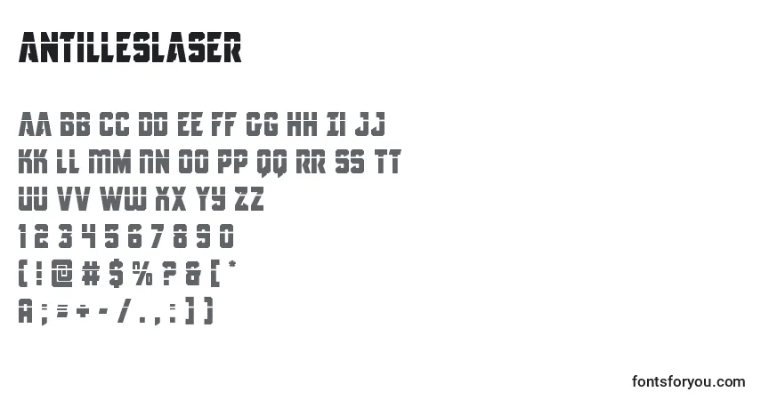 Fuente Antilleslaser - alfabeto, números, caracteres especiales