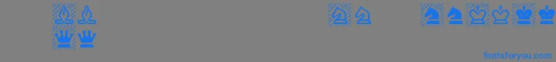 ChessRegular-Schriftart – Blaue Schriften auf grauem Hintergrund