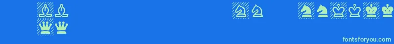 ChessRegular Font – Green Fonts on Blue Background